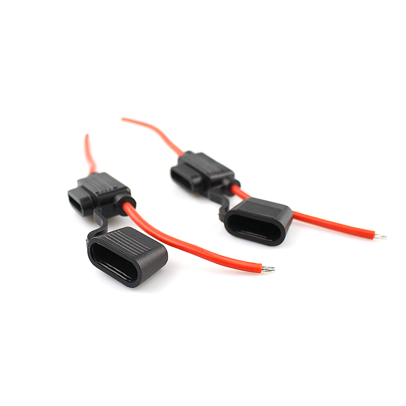 Kabel Merah Auto Blade Fuse Cable Holder TV Projector Fuse Connection Wire Dengan Black Housing